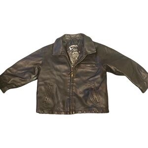 Hawks And Co Outfitter kids Faux Leather Aviator Jacket Size 4T Kidcore